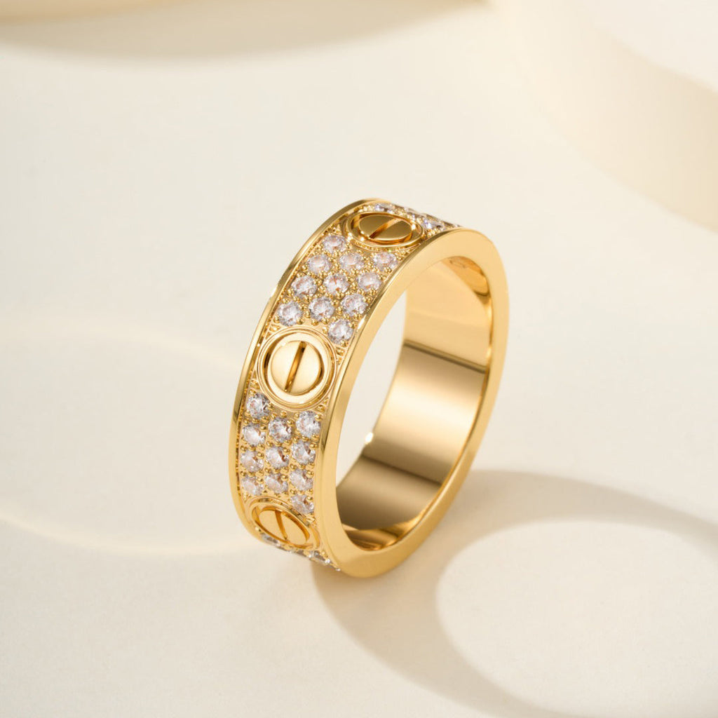 [Luxe Jewelry]LOVE RING 5.5MM DIAMONDS PAVED