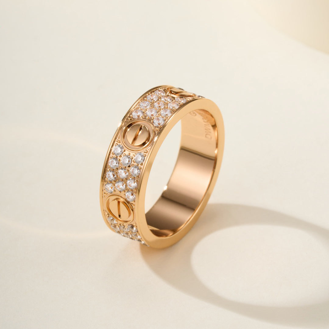 [Luxe Jewelry]LOVE RING 5.5MM DIAMONDS PAVED