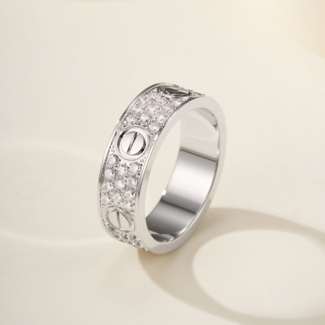 [Luxe Jewelry]LOVE RING 5.5MM DIAMONDS PAVED