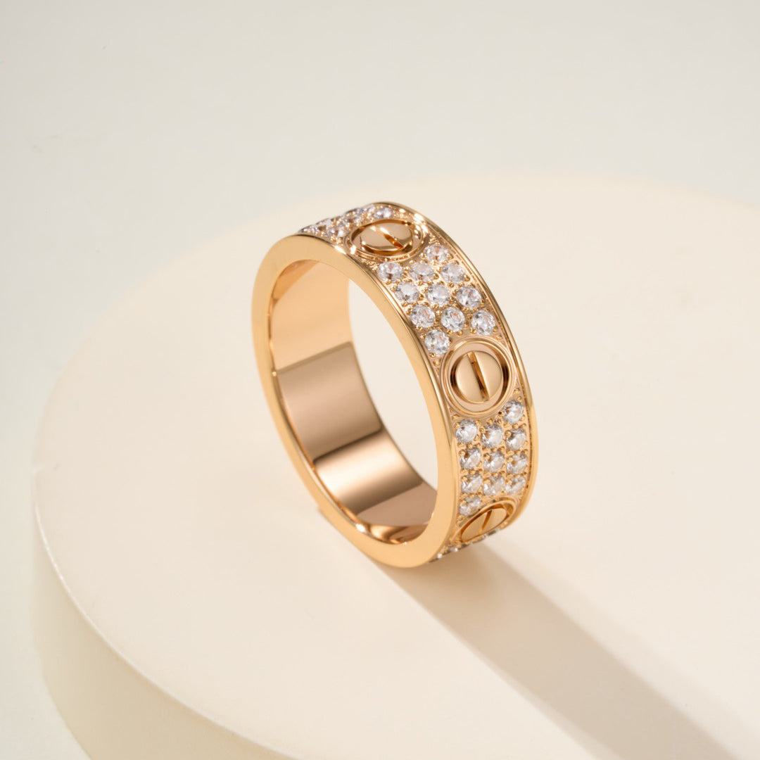 [Luxe Jewelry]LOVE RING 5.5MM DIAMONDS PAVED