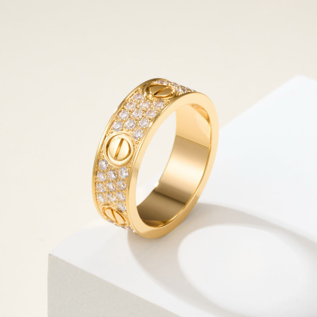 [Luxe Jewelry]LOVE RING 5.5MM DIAMONDS PAVED