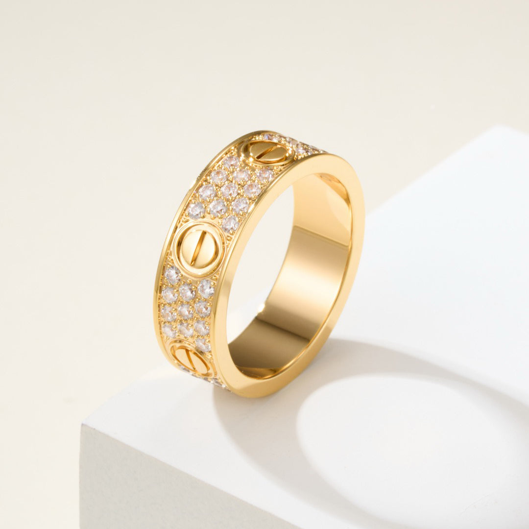 [Luxe Jewelry]LOVE RING 5.5MM DIAMONDS PAVED