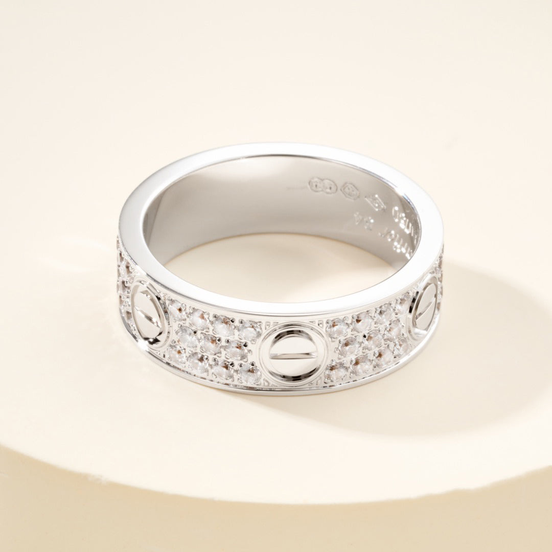 [Luxe Jewelry]LOVE RING 5.5MM DIAMONDS PAVED
