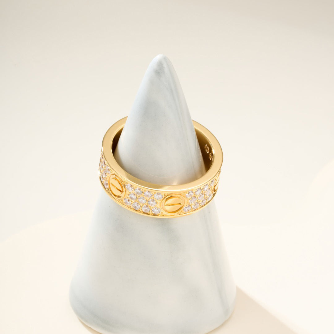 [Luxe Jewelry]LOVE RING 5.5MM DIAMONDS PAVED