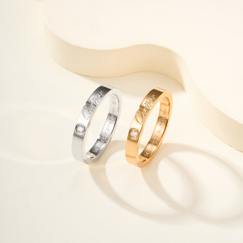 [Luxe Jewelry]LOVE RING 4MM 1 DIAMOND