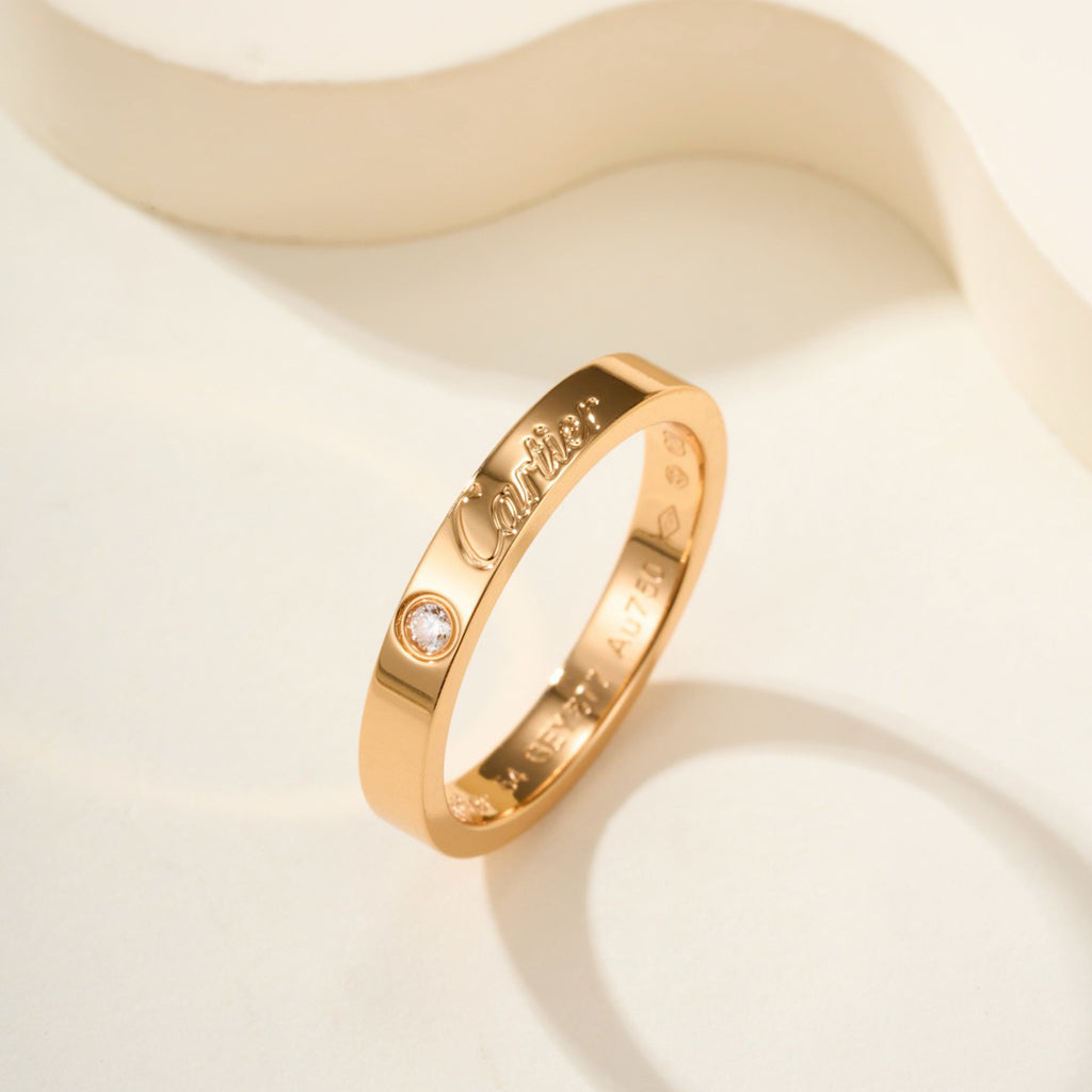 [Luxe Jewelry]LOVE RING 4MM 1 DIAMOND