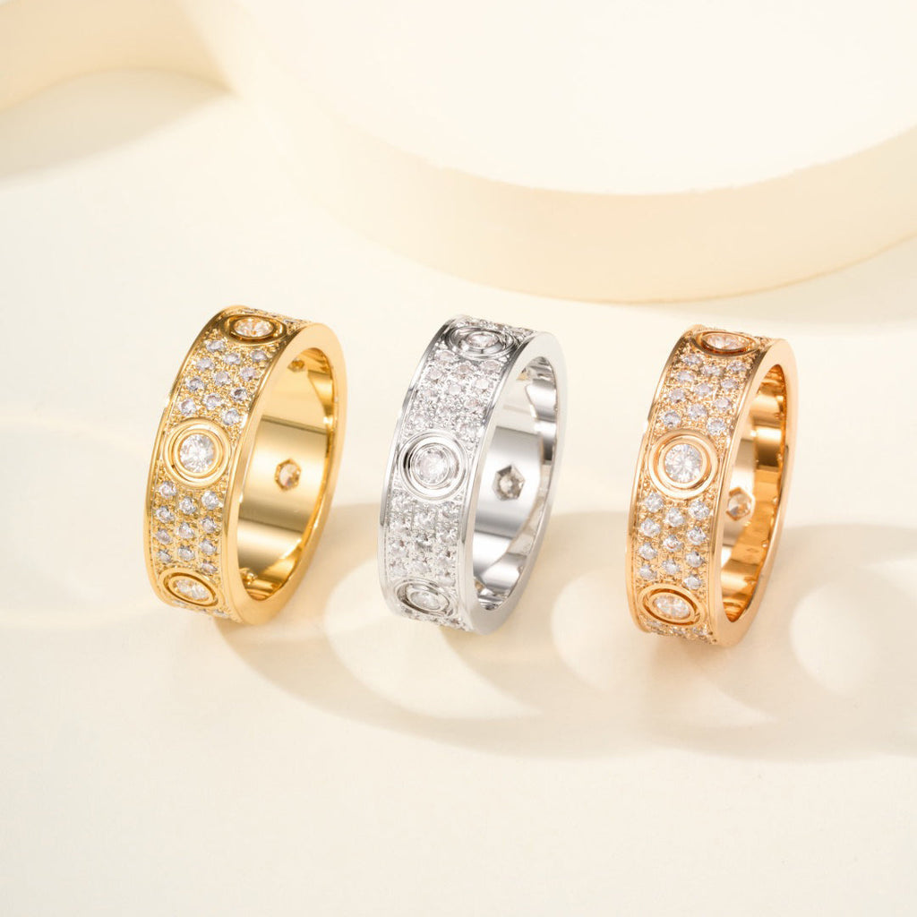 [Luxe Jewelry]LOVE 5.5MM FULL-PAVE 6-DIAMOND RING