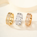 [Luxe Jewelry]LOVE 5.5MM FULL-PAVE 6-DIAMOND RING