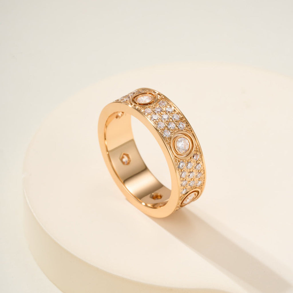 [Luxe Jewelry]LOVE 5.5MM FULL-PAVE 6-DIAMOND RING