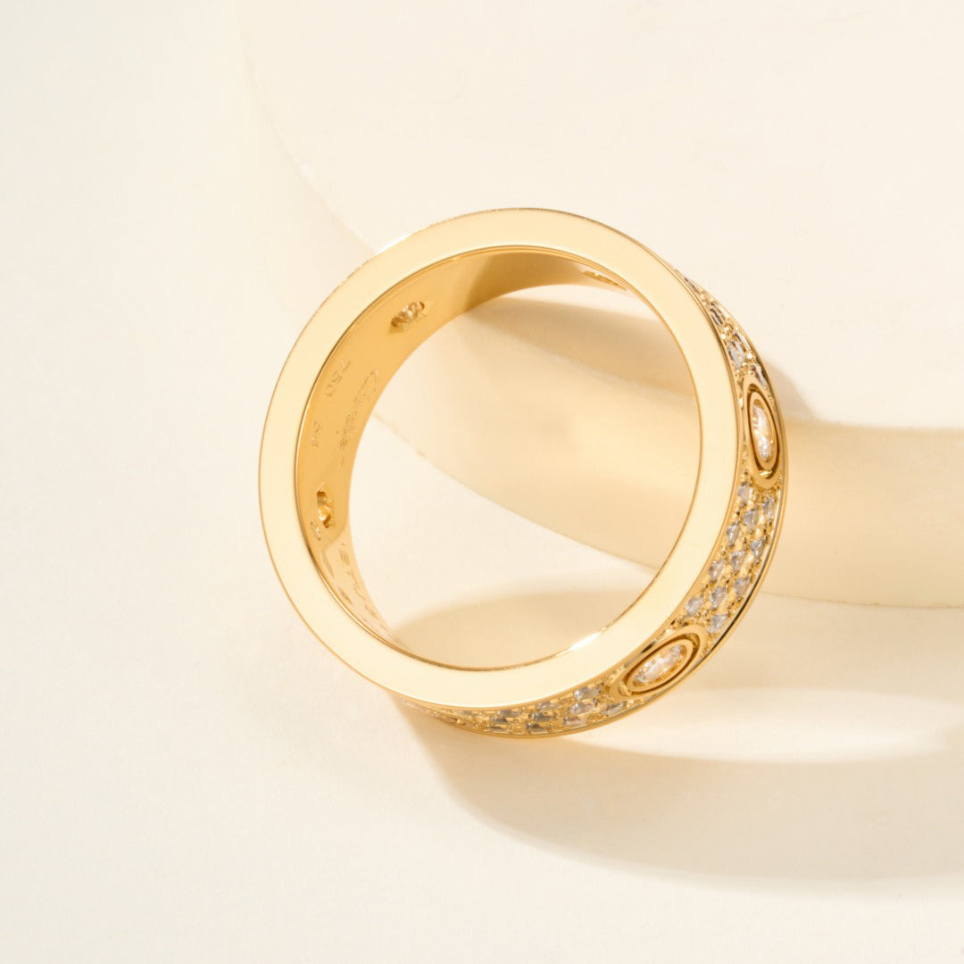 [Luxe Jewelry]LOVE 5.5MM FULL-PAVE 6-DIAMOND RING