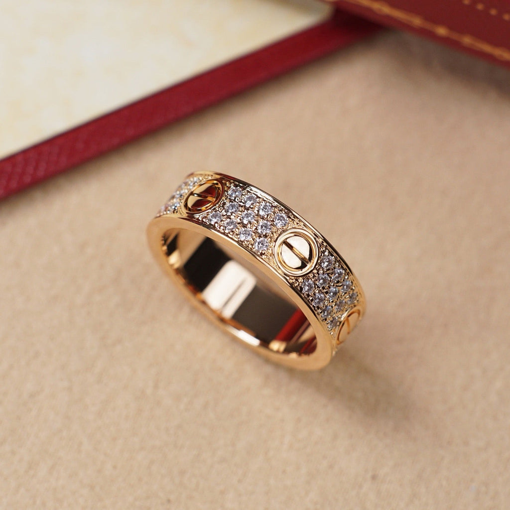[Luxe Jewelry]LOVE RING 5.5MM DIAMONDS PAVED