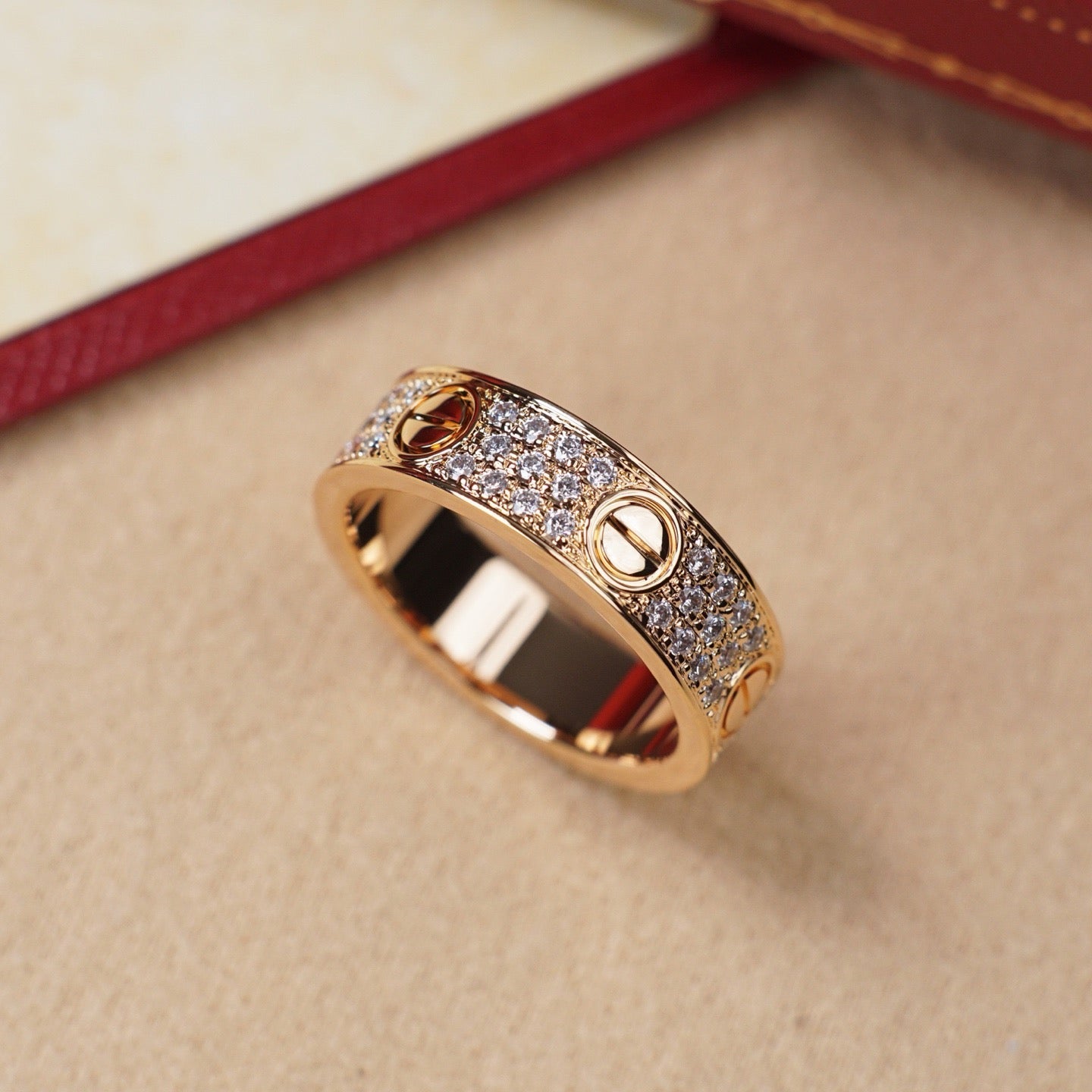 [Luxe Jewelry]LOVE RING 5.5MM DIAMONDS PAVED
