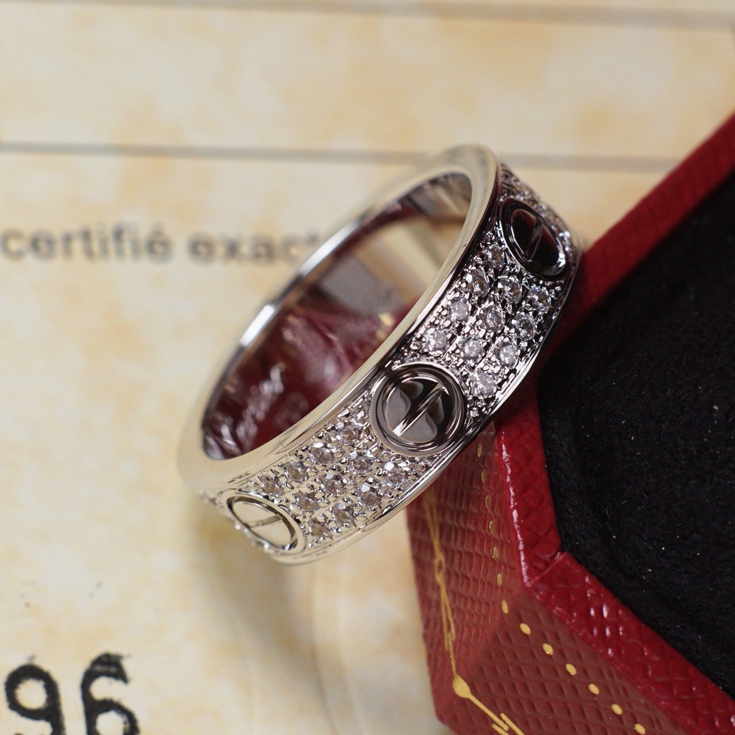[Luxe Jewelry]LOVE RING 5.5MM DIAMONDS PAVED