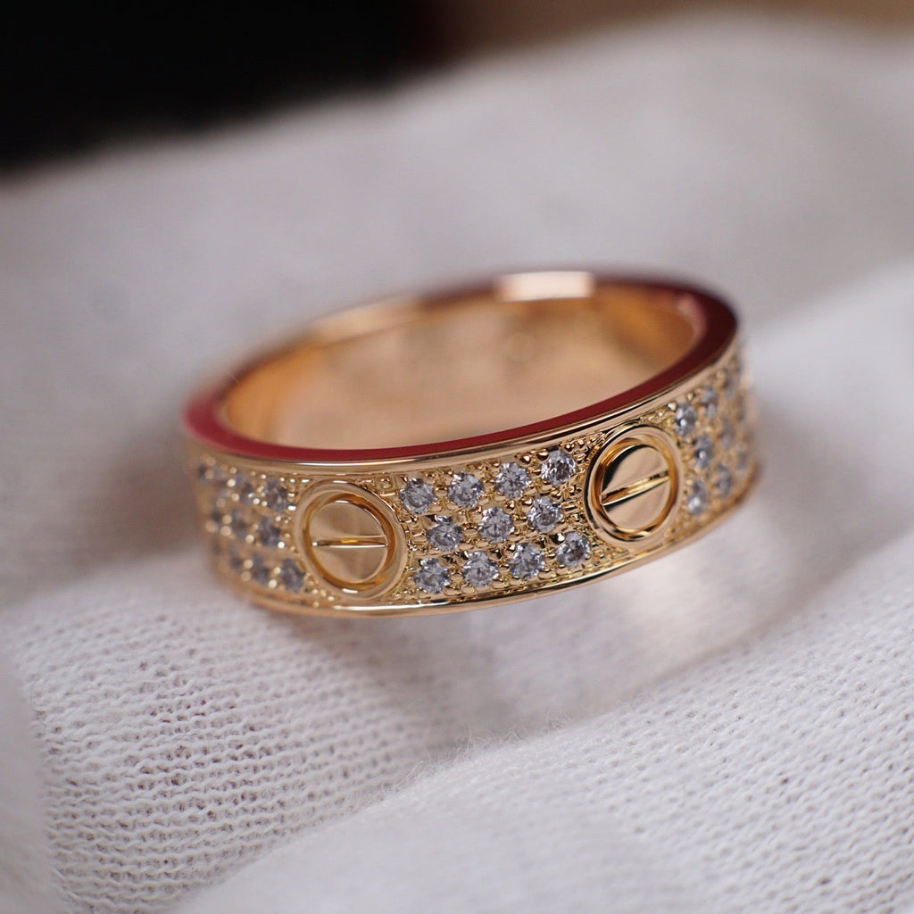 [Luxe Jewelry]LOVE RING 5.5MM DIAMONDS PAVED
