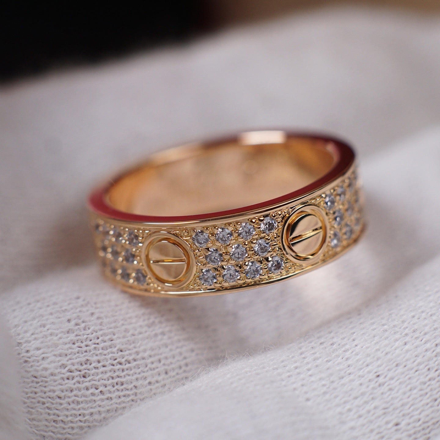 [Luxe Jewelry]LOVE RING 5.5MM DIAMONDS PAVED