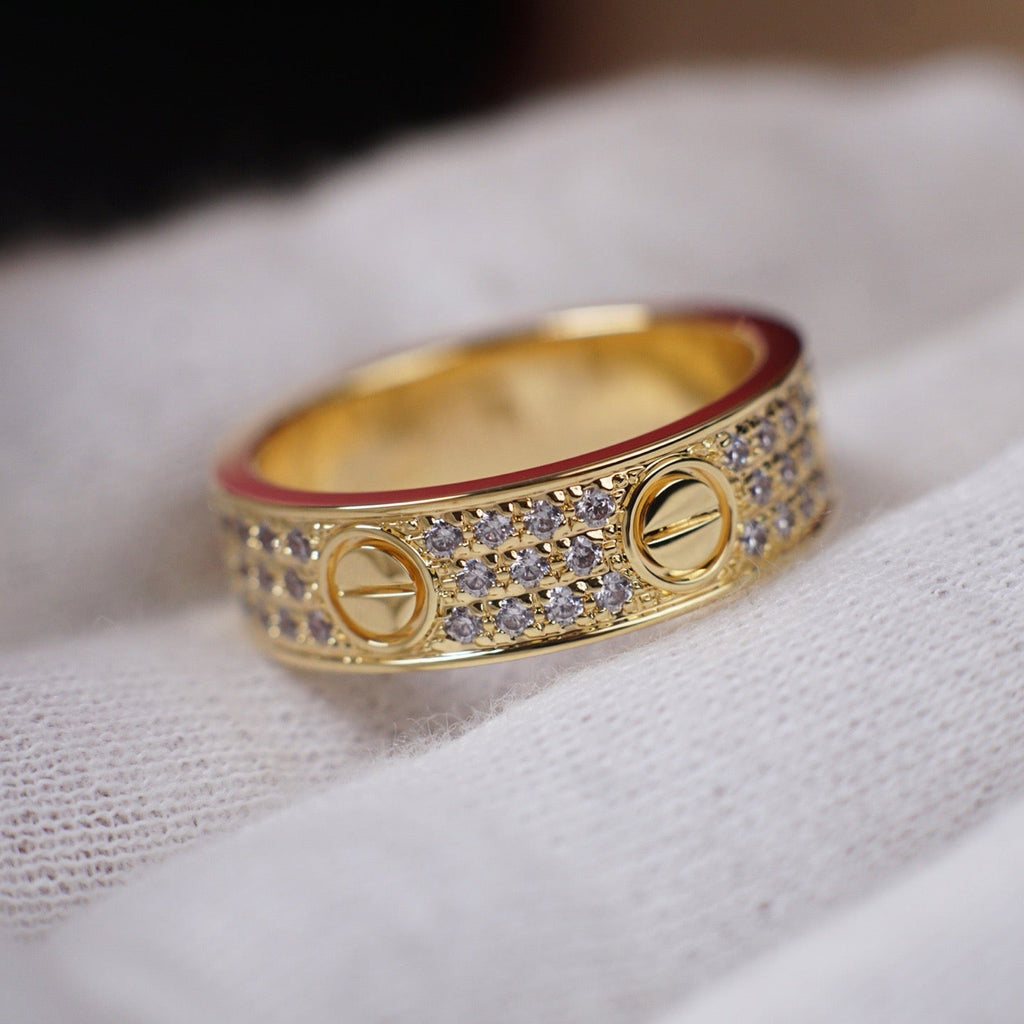 [Luxe Jewelry]LOVE RING 5.5MM DIAMONDS PAVED