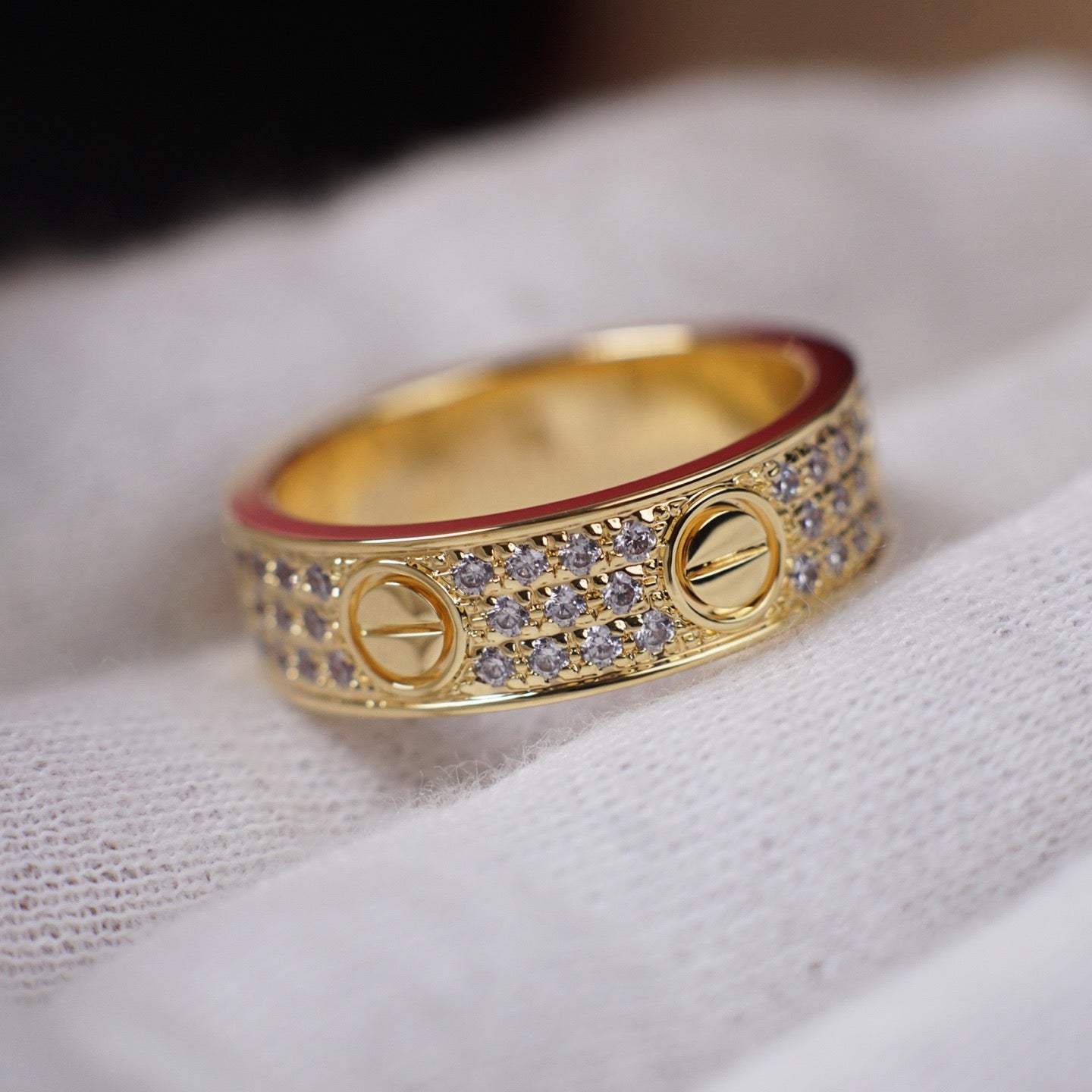 [Luxe Jewelry]LOVE RING 5.5MM DIAMONDS PAVED
