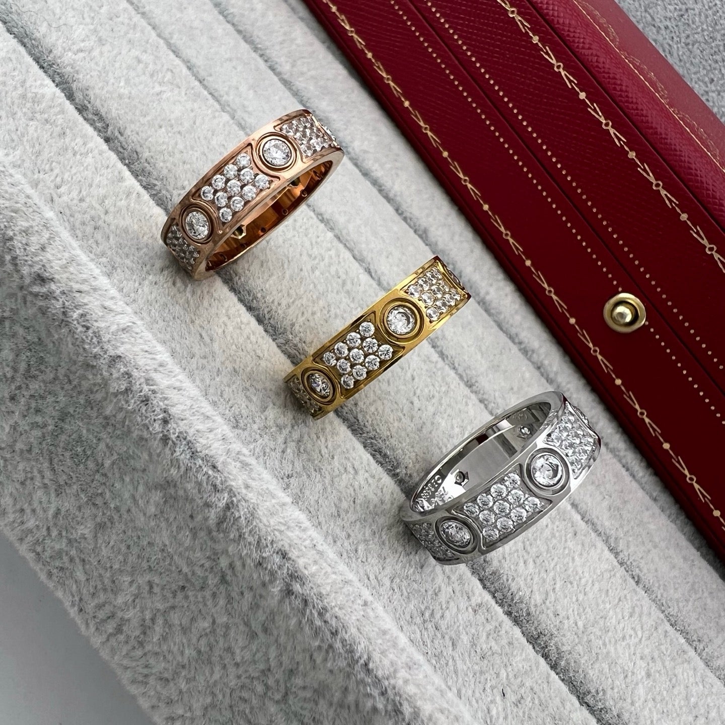 [Luxe Jewelry]LOVE 5.5MM FULL-PAVE 6-DIAMOND RING