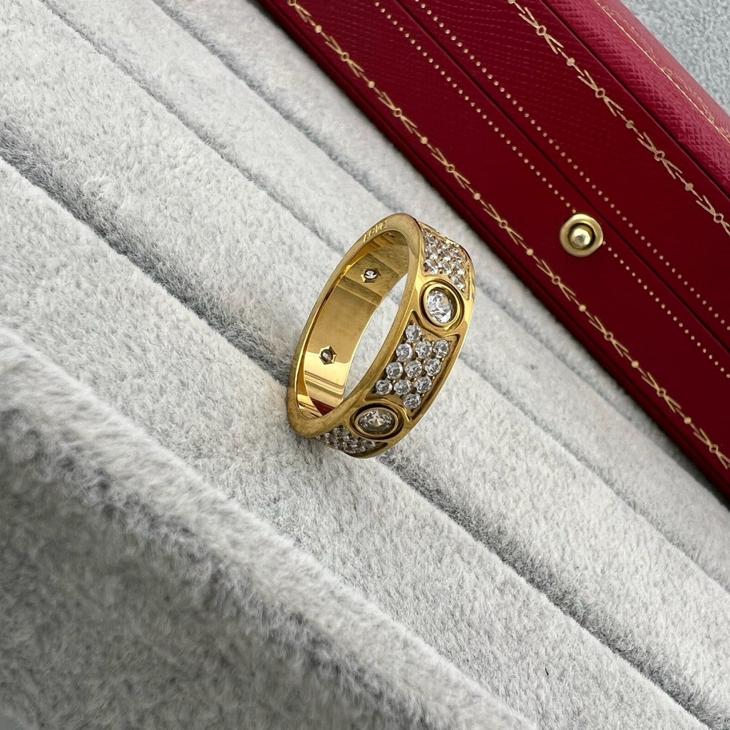 [Luxe Jewelry]LOVE 5.5MM FULL-PAVE 6-DIAMOND RING