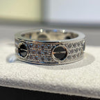 [Luxe Jewelry]LOVE RING 5.5MM DIAMONDS PAVED CERAMIC
