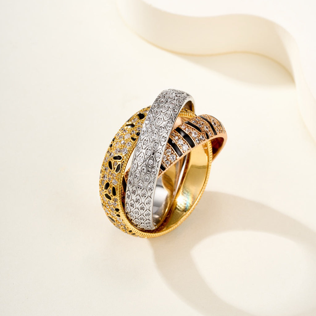 [Luxe Jewelry]TRINITY  RING LEOPARD PRINT