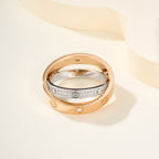 [Luxe Jewelry]LOVE PINK GOLD SILVER DIAMOND DOUBLE RING