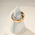 [Luxe Jewelry]LOVE PINK GOLD SILVER DIAMOND DOUBLE RING