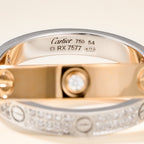 [Luxe Jewelry]LOVE PINK GOLD SILVER DIAMOND DOUBLE RING