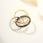 [Luxe Jewelry]TRINITY 3.2MM RING BLACK CERAMIC