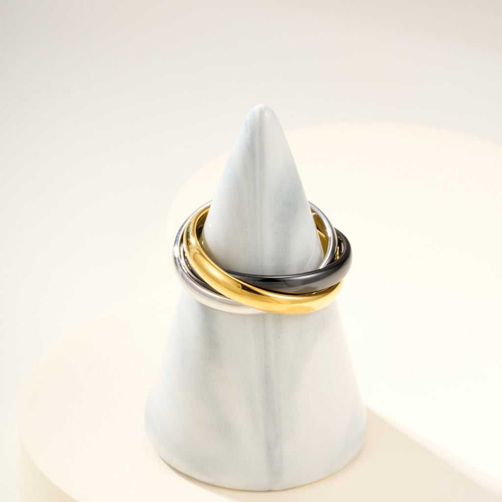 [Luxe Jewelry]TRINITY 3.2MM RING BLACK CERAMIC