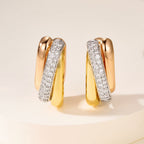[Luxe Jewelry]TRINITY HALF DIAMOND  CUSHION EARRINGS