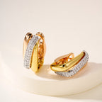 [Luxe Jewelry]TRINITY HALF DIAMOND  CUSHION EARRINGS