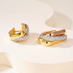 [Luxe Jewelry]TRINITY HALF DIAMOND  CUSHION EARRINGS