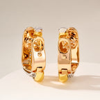 [Luxe Jewelry]TRINITY HALF DIAMOND  CUSHION EARRINGS