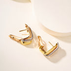 [Luxe Jewelry]TRINITY HALF DIAMOND  CUSHION EARRINGS