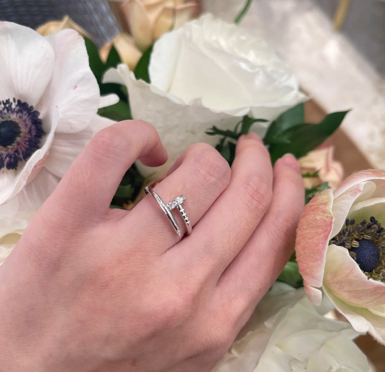 [Luxe Jewelry]JUSTE 1.8MM HALF DIAMOND RING