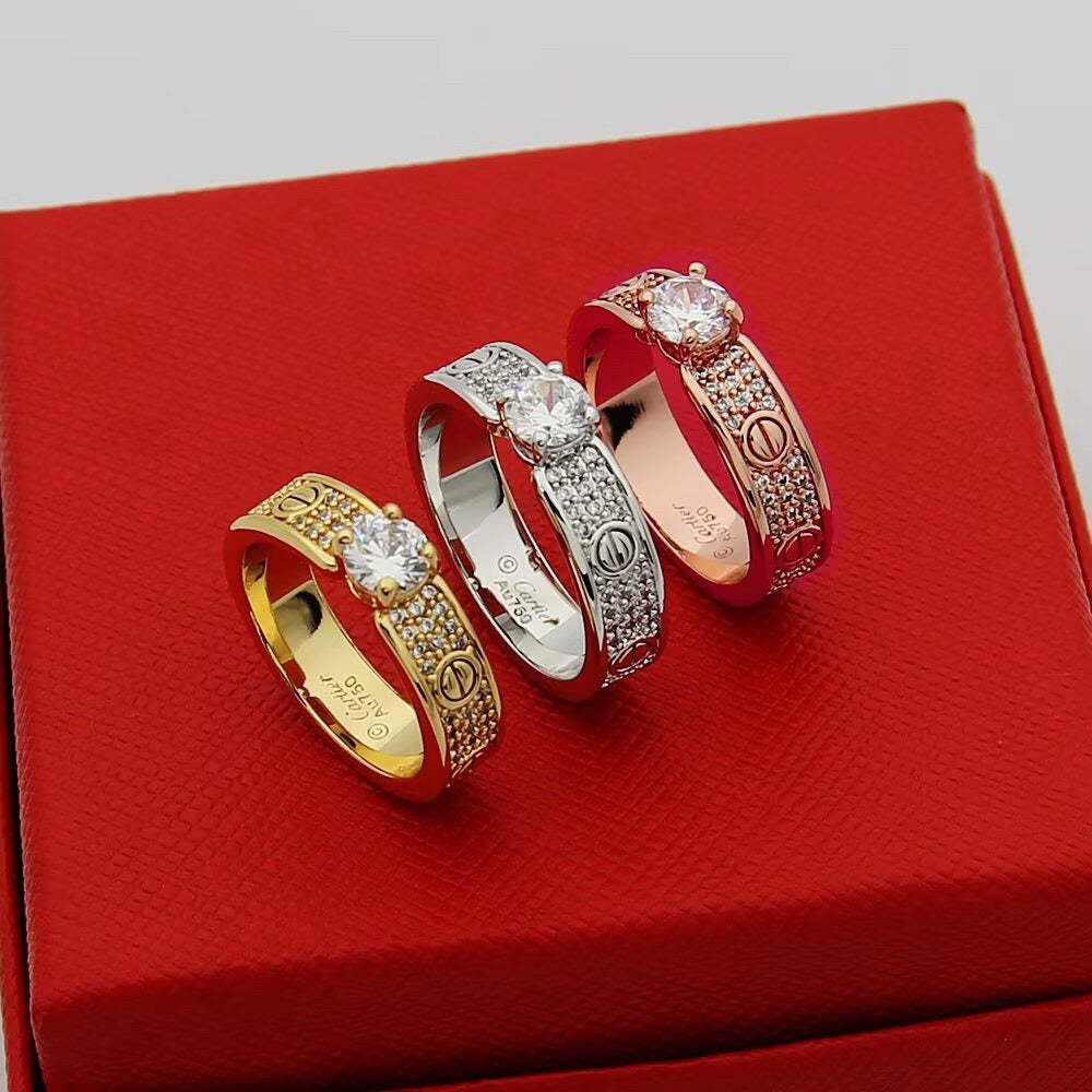 [Luxe Jewelry]LOVE RING 3.6MM 1 BIG DIAMOND FULL DIAMOND