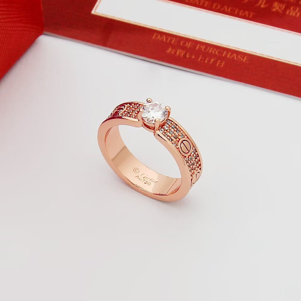 [Luxe Jewelry]LOVE RING 3.6MM 1 BIG DIAMOND FULL DIAMOND