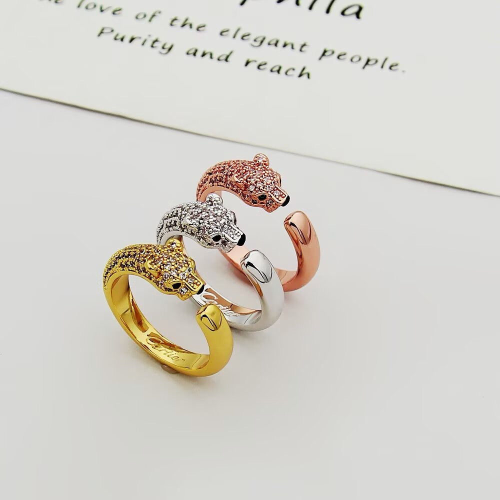 [Luxe Jewelry]PANTHERE HALF DIAMOND SMALL RING