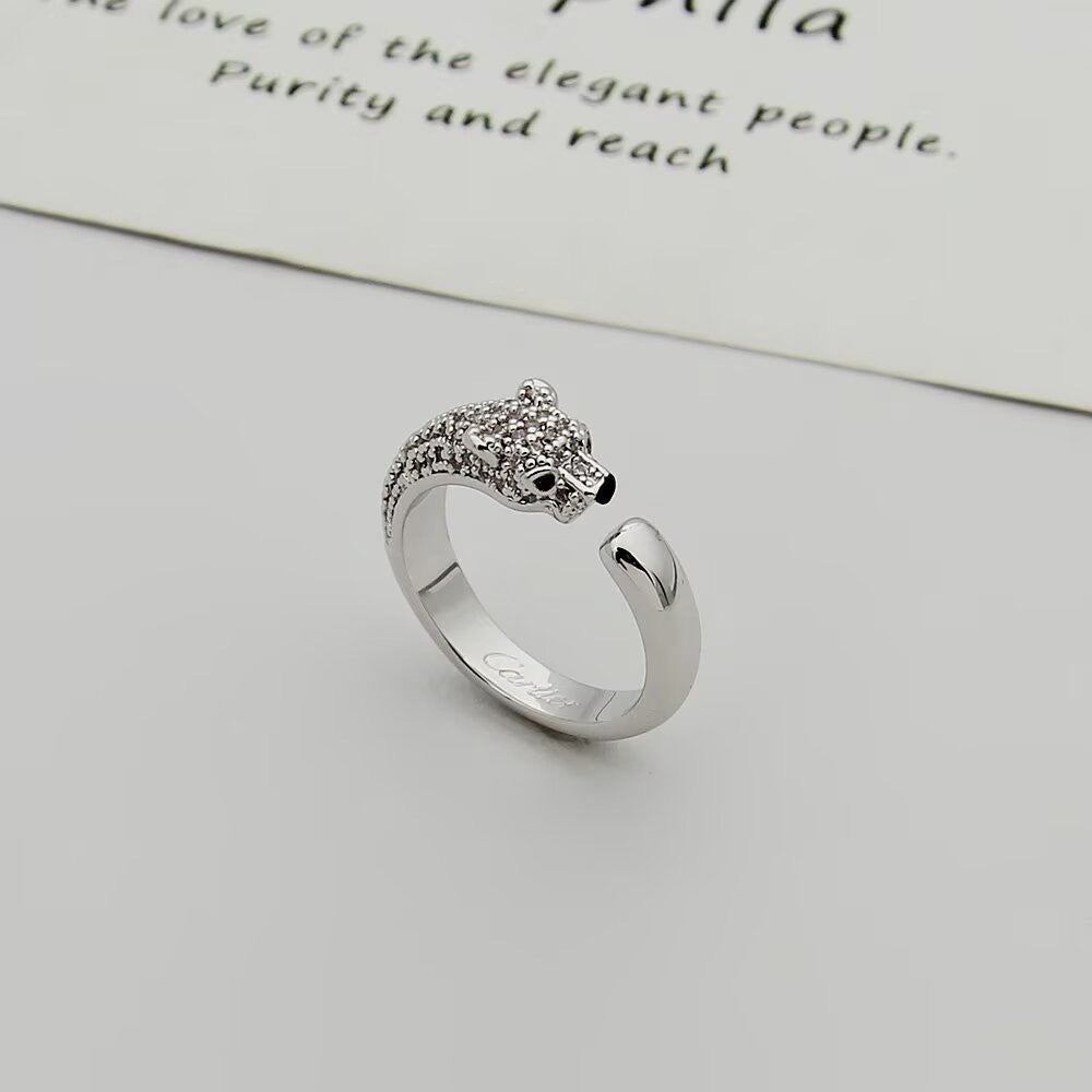 [Luxe Jewelry]PANTHERE HALF DIAMOND SMALL RING