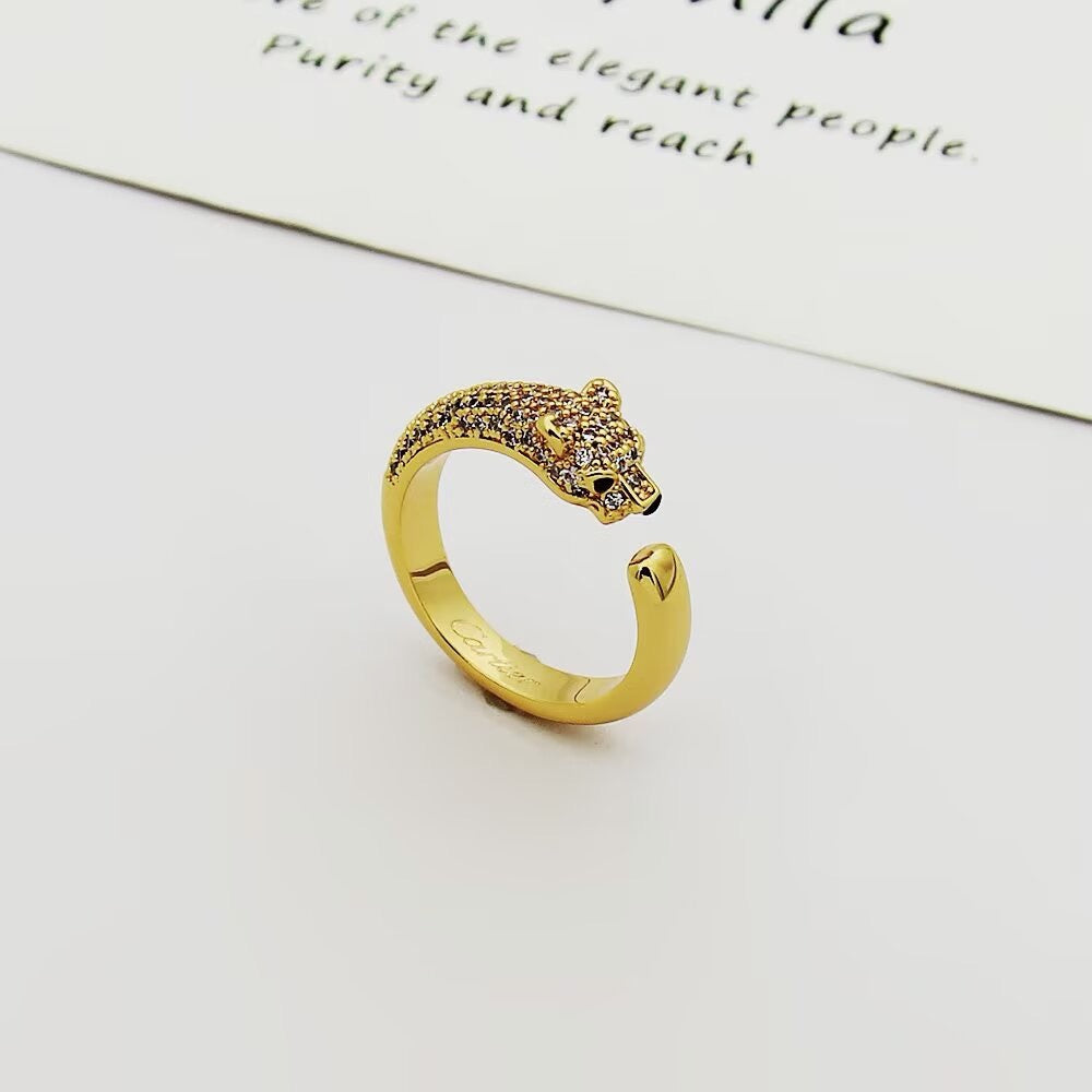 [Luxe Jewelry]PANTHERE HALF DIAMOND SMALL RING