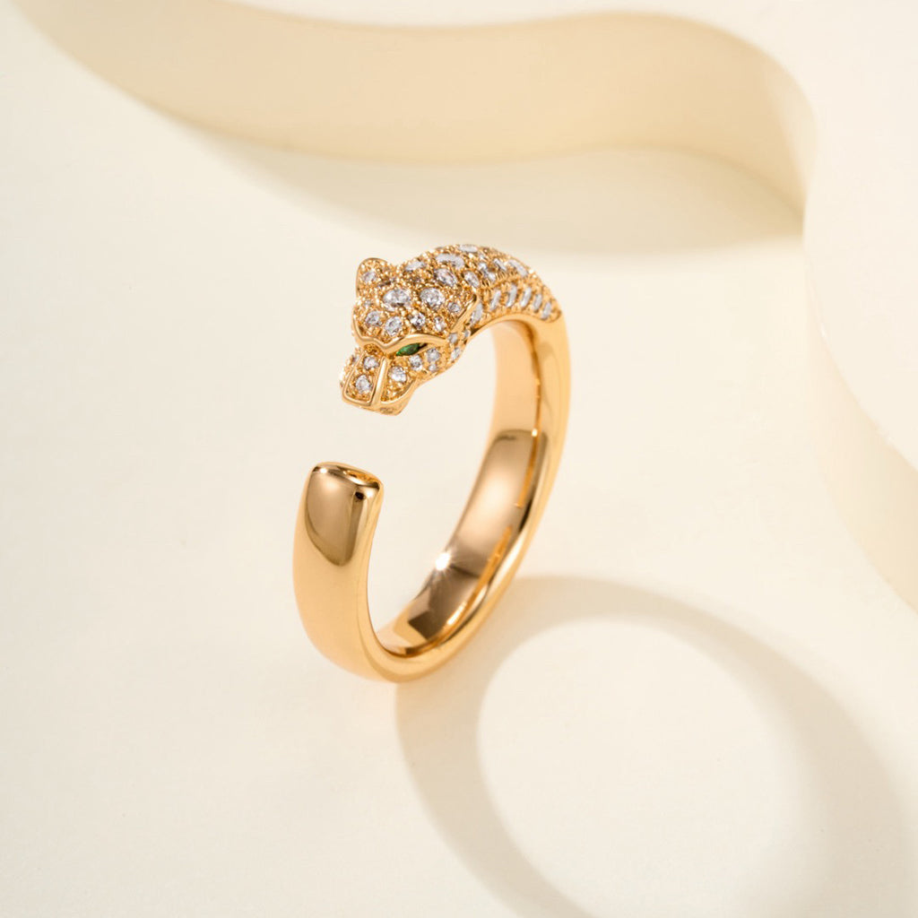 [Luxe Jewelry]PANTHERE HALF DIAMOND SMALL RING