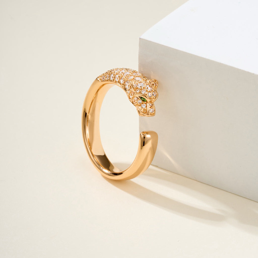 [Luxe Jewelry]PANTHERE HALF DIAMOND SMALL RING