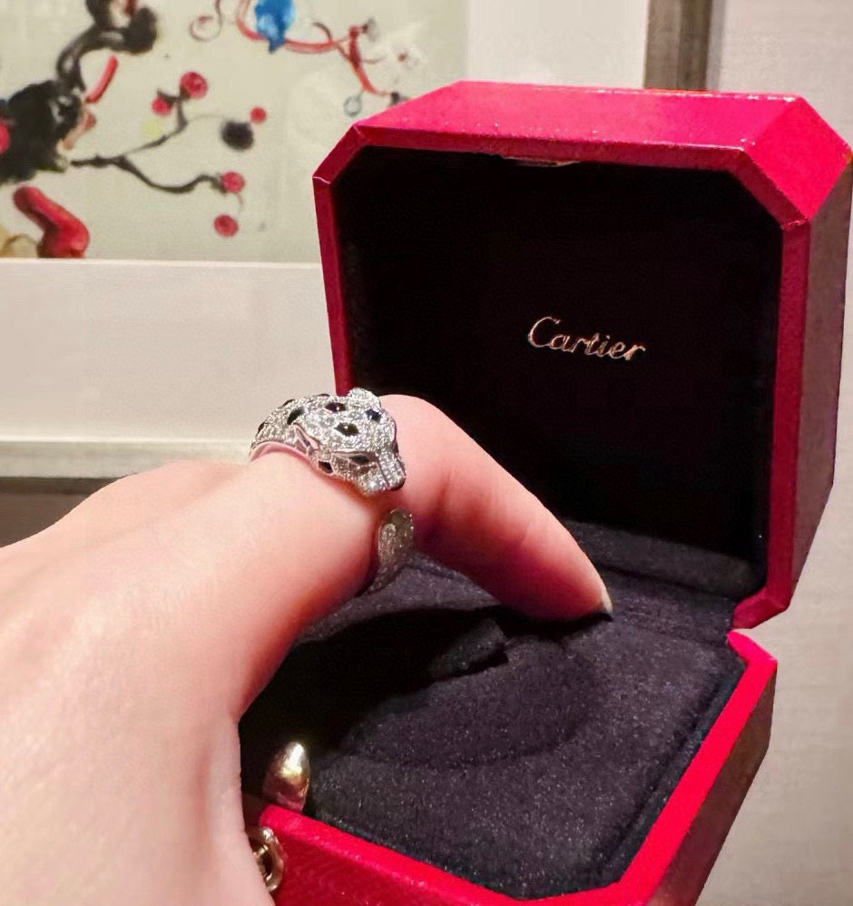 [Luxe Jewelry]PANTHERE SPOTTED FULL DIAMOND MEDIUM RING