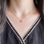 [Luxe]CLOVER 9.5MM PINK MOTHER OF PEARL SINGLE FLOWER NECKLACE