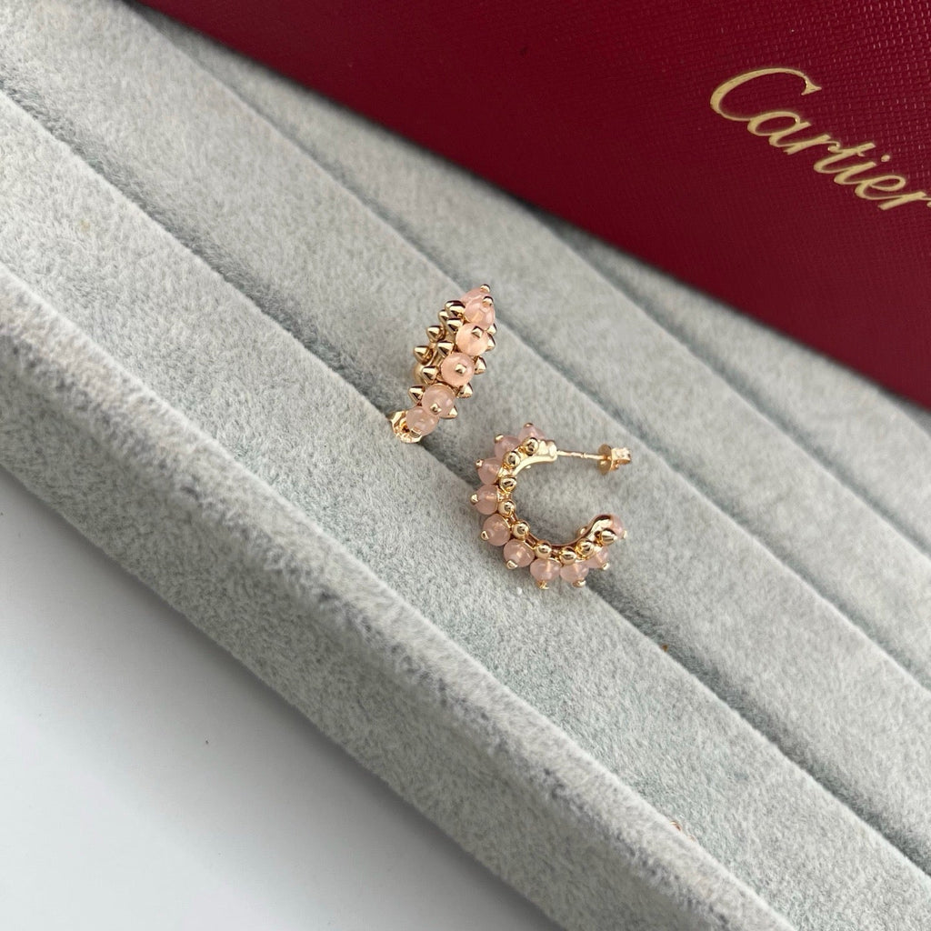 [Luxe Jewelry]CLASH 7.9MM AGATE CHALCEDONY EARRINGS