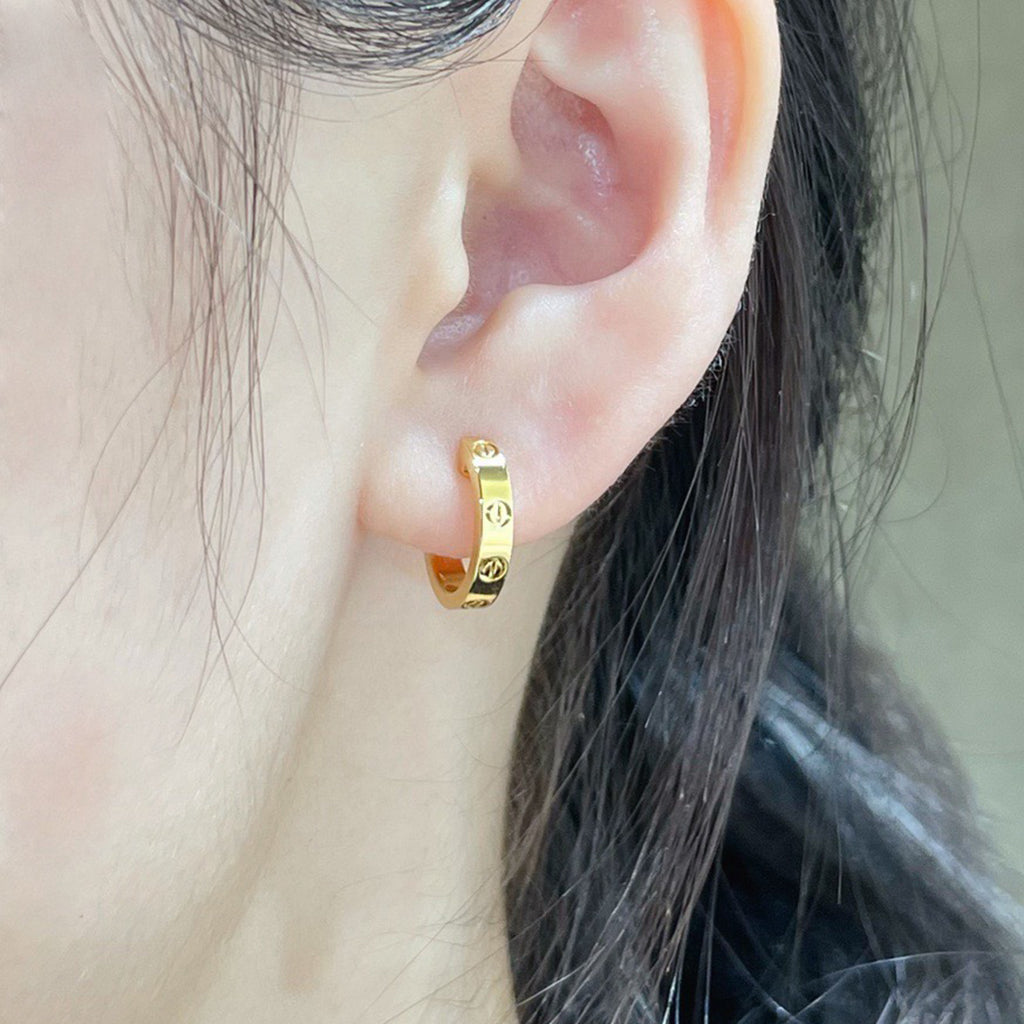 [Luxe Jewelry]LOVE EARRINGS 2.65 MM NO DIAMOND SMALL