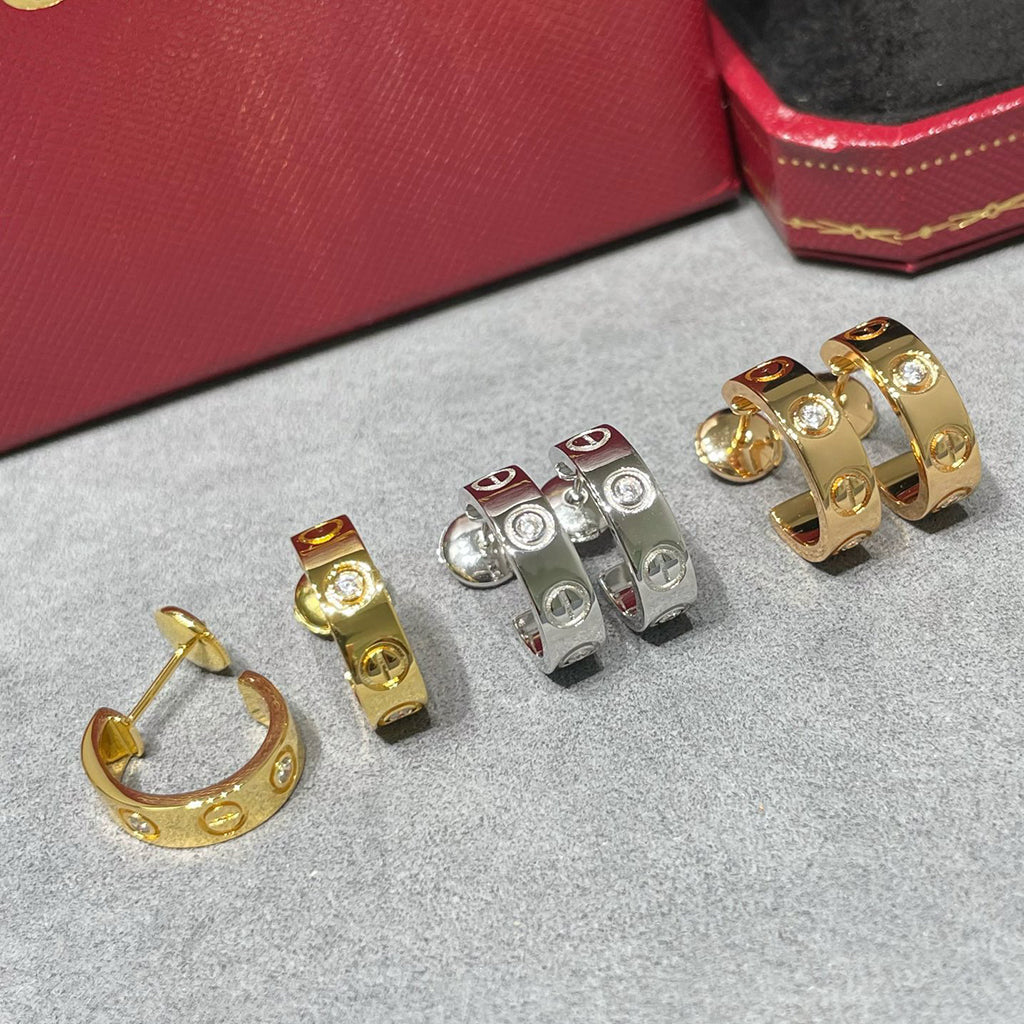 [Luxe Jewelry]LOVE EARRINGS 5.7MM 2 DIAMONDS