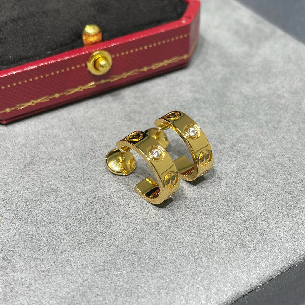 [Luxe Jewelry]LOVE EARRINGS 5.7MM 2 DIAMONDS