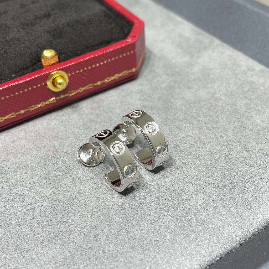 [Luxe Jewelry]LOVE EARRINGS 5.7MM 2 DIAMONDS